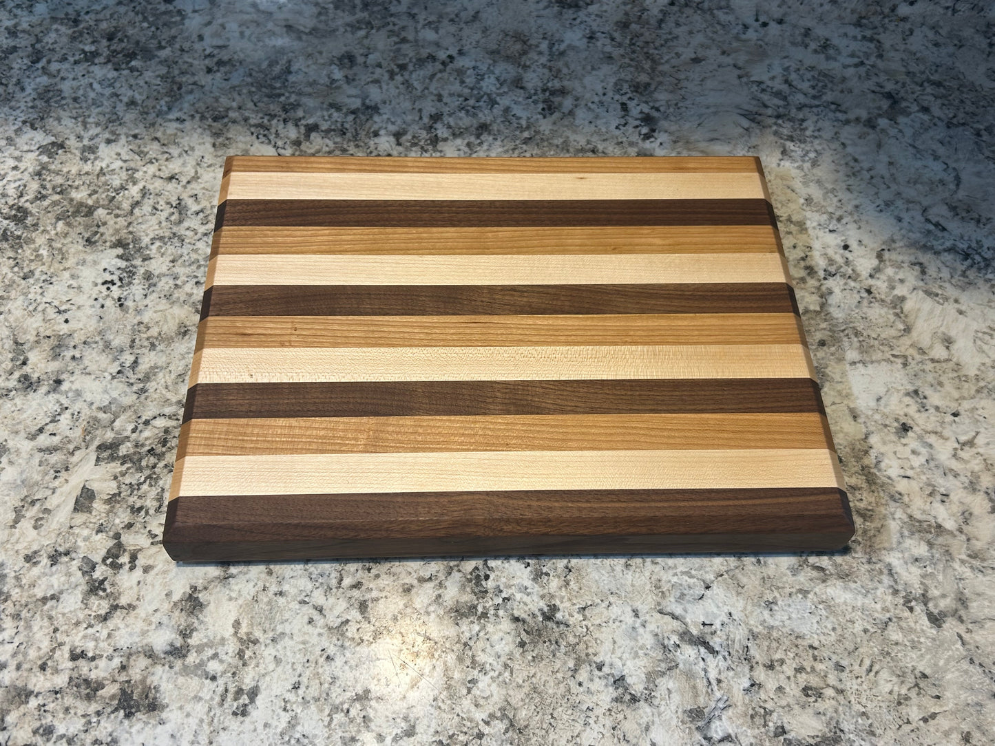 Walnut, Cherry and Maple Cutting Board – Handmade Rustic Wooden Serving & Chopping Board, 10-12” x 16”, Made in USA