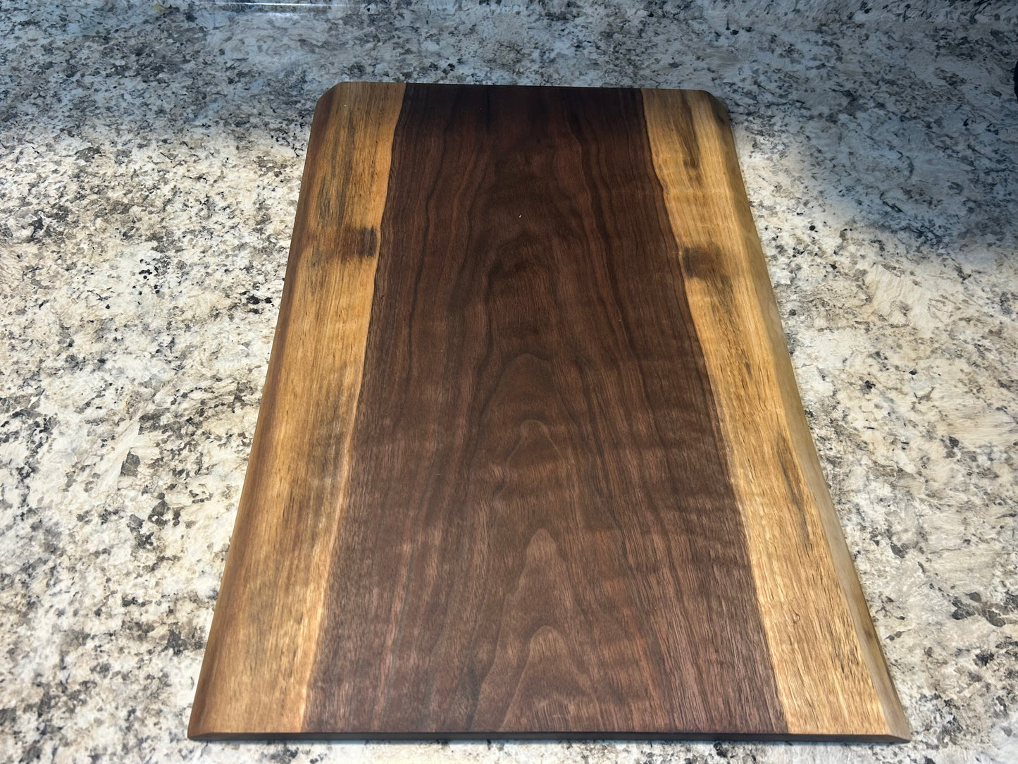Live Edge Walnut Cutting Board – Handmade Rustic Wooden Serving & Chopping Board, 10-12” x 16”, Made in USA