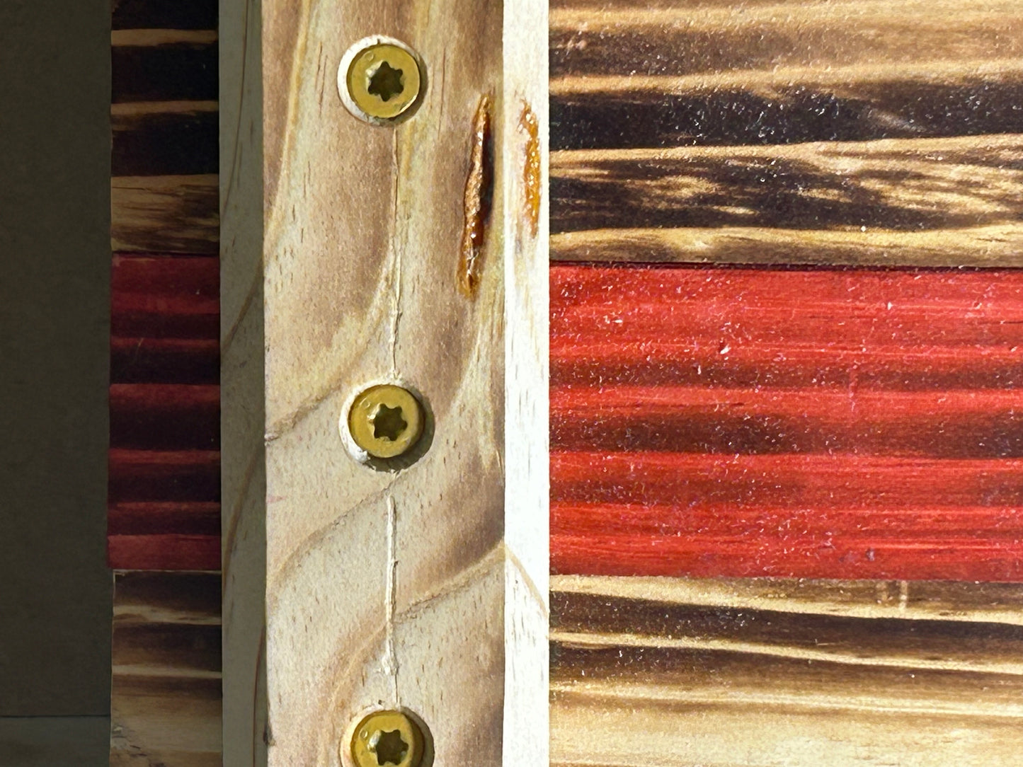 Handcrafted Wooden American Flag – Rustic Pine, Torched Finish, CNC Stars, Outdoor-Protected, Made in USA
